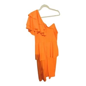 Elegant Orange One-Shoulder Dress